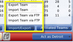 Import / Export Action Menu