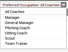 Preferred Occupation Drop-Down