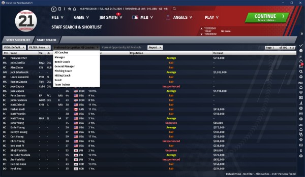 Preferred Occupation Drop-Down