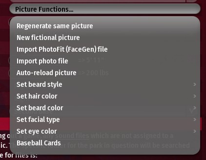 Pictures Action Menu